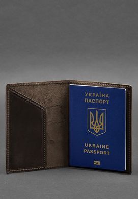 Шкіряна обкладинка для паспорта з мапою України темно-коричневий Crazy Horse, натуральна шкіра Crazy Horse