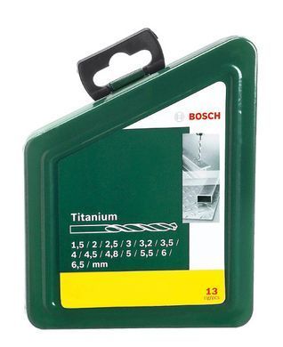 Набір свердлів за мет. Bosch HHS-TiN (титанове покриття) 13 шт.