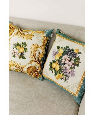Наволочка декоративная Verna Фрукты и лимоны в золотой раме 45х45&nbsp;см