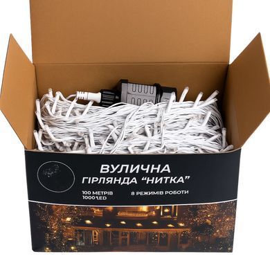 Гірлянда Різдвяна фея вулична 100 м 1000 LED білий провід Синій CF1000L100MWBL