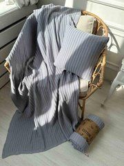 Вязаная наволочка COTTON серая 45х45 см