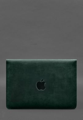 Чохол-конверт із клапаном шкіра+фетр для MacBook 14" Зелений Crazy Horse, Зелений