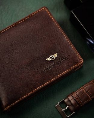 Кошелек мужской кожаный Peterson PTN WL-1012-COM-5099 темно-коричневый