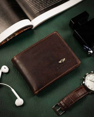Кошелек мужской кожаный Peterson PTN WL-1012-COM-5099 темно-коричневый
