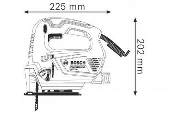 Пилосос для вологого і сухого сміття Bosch GAS 12-25 PL Professional + Лобзик Bosch GST 700 Professional