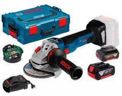 Кутова шліфмашина Bosch GWS 18 V-10 SC 2х5Аһ +GAL 1880 CV + L-Boxx 136 (06019G340D)