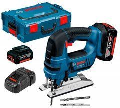 Акумуляторний лобзик Bosch GST 18 V-LI B + 2 акб 5 Ah + ЗУ GAL 1880 CV + L-BOXX 136 + 3 пилки (06015A6103)