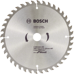 Пильний диск Bosch Eco for Wood 184x2,2x20-40T (2608644399) GKS140