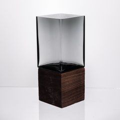 Ваза для квітів квадратная скляна 10&times;10&times;25 (см) декоративна ваза 1.5 (л) із товстого скла HP-19-160-3, Коричневий
