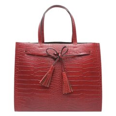 Женская кожаная сумка Italian fabric bags 2577 gray Бордовый