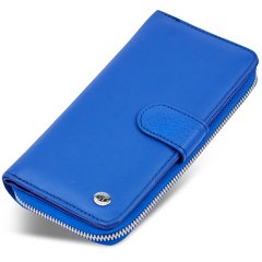 Темно-рожевий жіночий гаманець на два автономних відділу з натуральної шкіри ST Leather ST026, Синий