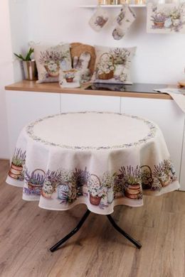 Кругла гобеленова скатертина на стіл Provence D136см, 136, Пасха, 95х100 см