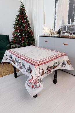 Гобеленова скатертину новорічна Snowfall 180х135 см, Разные цвета, 180, Новий Рік, 90х100