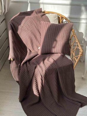Вязаная наволочка COTTON шоколадная 45х45 см