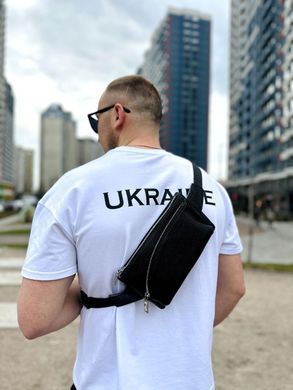 Поясная бананка унисекс 14х25х8, сумка конверт для телефона и документов TD-54928 черная
