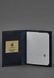 Шкіряна обкладинка для паспорта та військового квитка 1.2 синя Краст, Синий, натуральна шкіра Краст