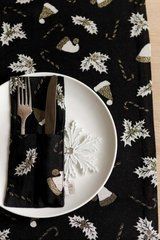 Новогодний чехол для столовых приборов Шапочки на черном