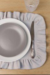 Салфетка сет с рюшем Каберне серая 35х45см