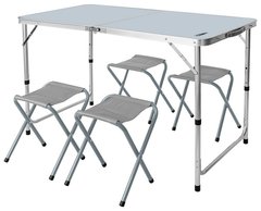 Neo Tools Набір стіл та стільці розкладні, стіл 120х60х54(74)см, 4 стільці, 6.9кг