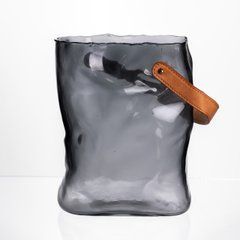 Подарункова скляна ваза сумочка з ручкою 18&times;9&times;25 (см) декоративна Сірий HP-19-157-2, серый