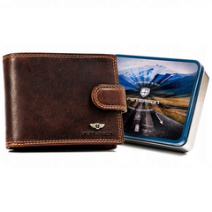 Кошелек мужской кожаный Peterson PTN WL-0305L-COM Cognac коричневый
