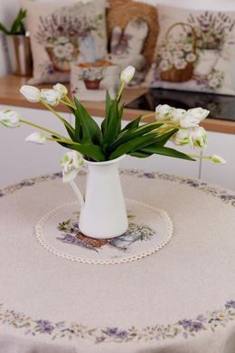 Кругла гобеленова скатертина на стіл Provence D160 см, 160, Пасха, 95х100 см