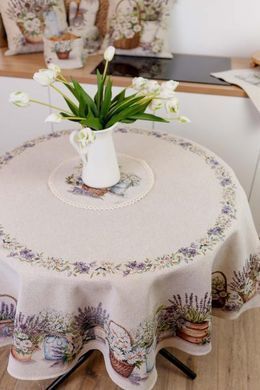 Кругла гобеленова скатертина на стіл Provence D160 см, 160, Пасха, 95х100 см