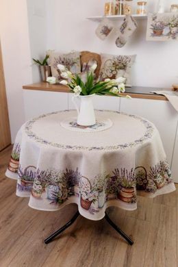 Кругла гобеленова скатертина на стіл Provence D160 см, 160, Пасха, 95х100 см