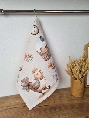 Пасхальное вафельное полотенце Курочки 33х60 см