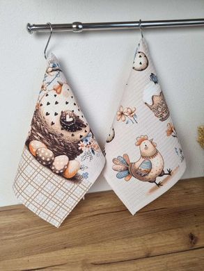 Пасхальное вафельное полотенце Курочки 33х60 см