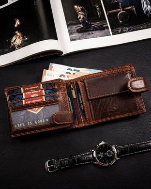 Кошелек мужской кожаный Peterson PTN WL-0305L-COM Cognac коричневый