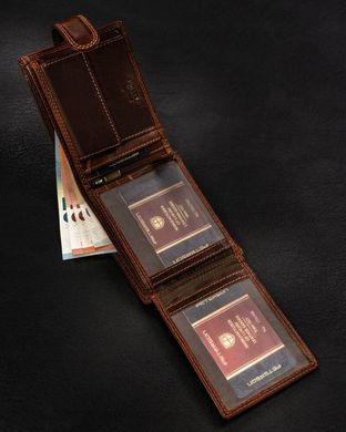 Кошелек мужской кожаный Peterson PTN WL-0305L-COM Cognac коричневый