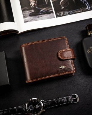 Кошелек мужской кожаный Peterson PTN WL-0305L-COM Cognac коричневый