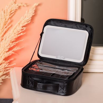 Органайзер косметичка из эко кожи с зеркалом и подсветкой 26&times;22&times;9 см HP-10-2AB