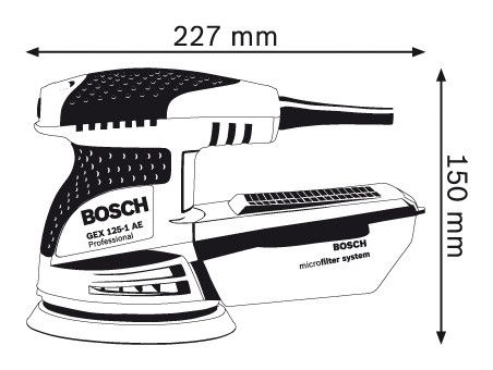 Ексцентрикова шліфувальна машина Bosch GEX 125-1АЕ (у картонній упаковці)