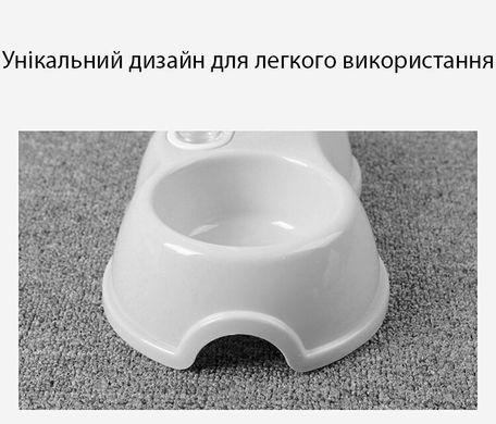 Годівниця та напувалка автоматична для котів та собак миска 2в1 YY20729 сіра
