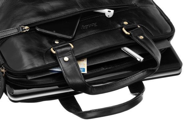 Сумка для ноутбука чоловіча шкіряна Rovicky 801-15-CCVT Black