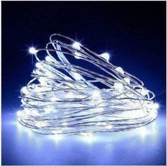 Гірлянда світлодіодна роса на батарейках 5 м, 50 LED (Білий), Білий