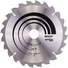 Пиляльний диск Bosch Optiline Wood 216×30 мм 24 зуба (2608640431)