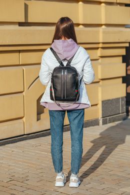 Жіночий чорний міський рюкзак з натуральної шкіри Tiding Bag - 24994