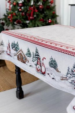 Гобеленова скатертину новорічна Snowfall 240х135 см, Разные цвета, 240, Новий Рік, 90х100