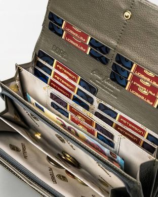 Кошелек женский кожаный Peterson PTN 42100-ONBF GRAY (Серый)