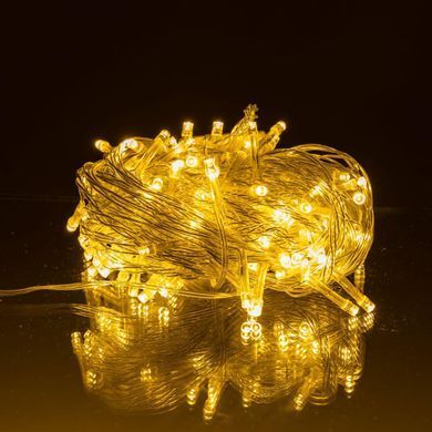 Новогодняя гирлянда комнатная нить 10 м 120 LED комнатная гирлянда белый провод Желтый свет W120LED10MWY