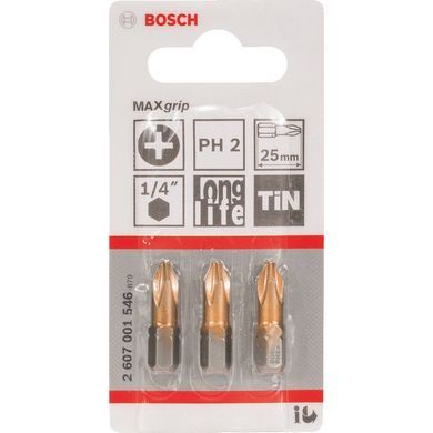 Биты Bosch Max Grip PH 2 x 25 мм (3 шт)