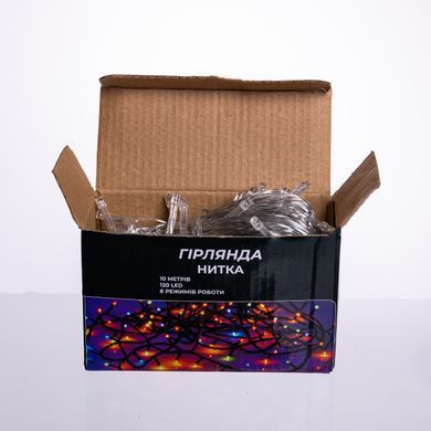 Новогодняя гирлянда комнатная нить 10 м 120 LED комнатная гирлянда белый провод Желтый свет W120LED10MWY