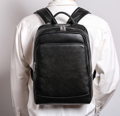 Рюкзак чоловічий шкіряний. Чорний рюкзак з натуральної шкіри A2-27025 чорний