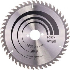Пиляльний диск Bosch Optiline Wood 200×2,8×30 мм, 48 ATB (2608640620)