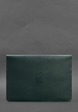 Шкіряний чохол-конверт на магнітах для MacBook 14 Зелений, Зелений