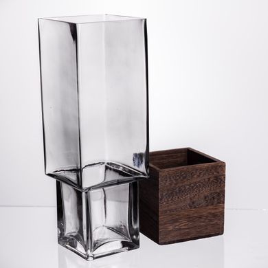 Ваза для цветов квадратная стеклянная 10&times;10&times;30 (см) декоративна HP-19-160-4