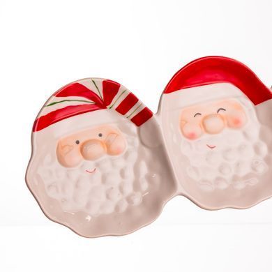 Блюдо сервировочное новогоднее для закусок Santa Claus 33.5&times;12.5 (см) из фарфора CR-1-33